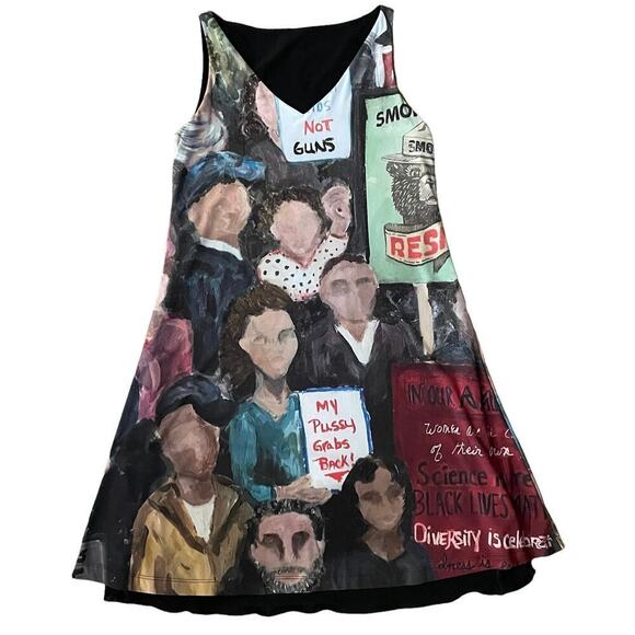 Artistic Print Midi Dress “Resist!” - Picture 1 of 8